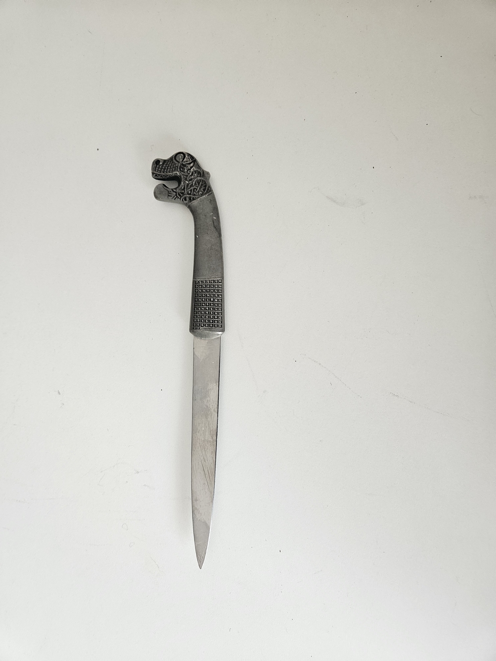 Vintage Norse / Viking Dragon Pewter Handle Letter Opener – Scandinavian Style